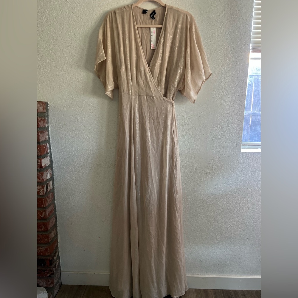 Aakaa Beige Maxi Dress
